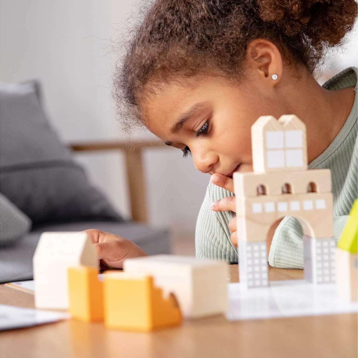 HABA Wooden Building Blocks STEM Toy 26 Building Blocks & 16 Challenge Cards