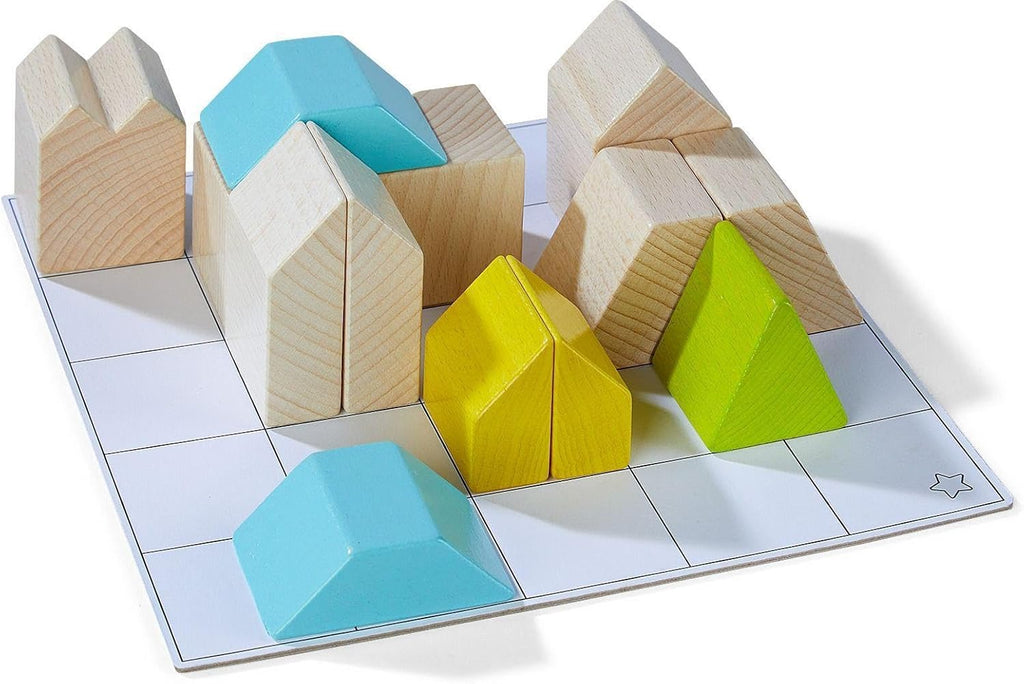 HABA Wooden Building Blocks STEM Toy 26 Building Blocks & 16 Challenge Cards