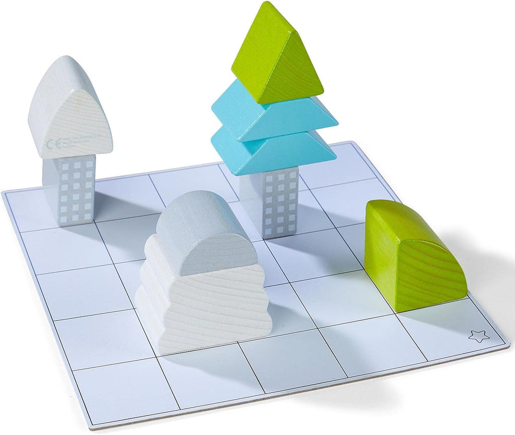 HABA Wooden Building Blocks STEM Toy 26 Building Blocks & 16 Challenge Cards