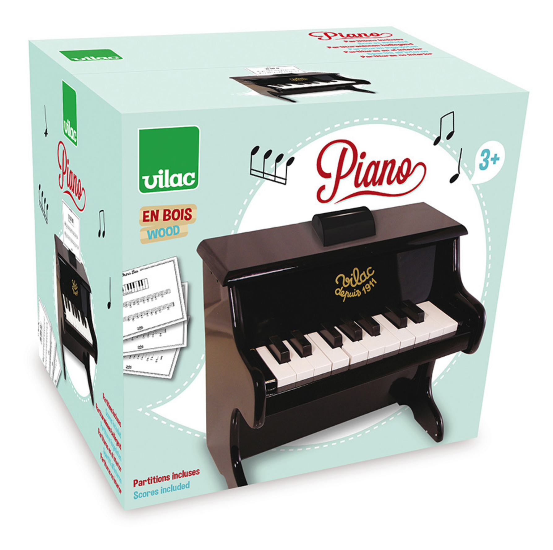 Vilac Wooden Piano 3 colors