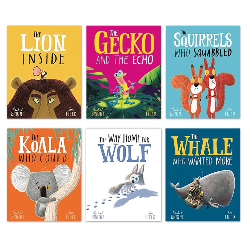 Rachel Bright Collection 6 Books Set ( The Lion Inside, The Gecko and the Echo, The Squirrels Who Squabbled, The Koala Who Could, The Way Home For Wolf, The Whale who wated more)
