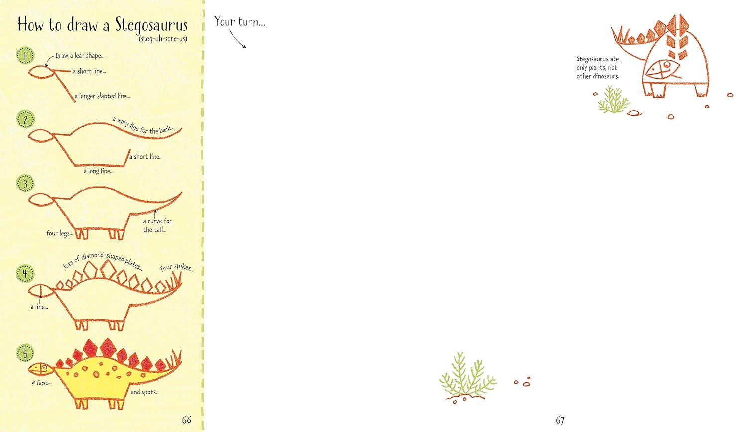 Usborne stepbystep drawing Dinosaurs