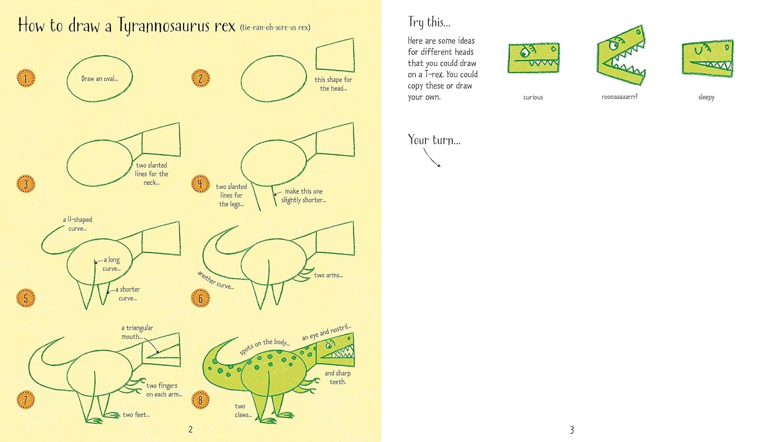 Usborne stepbystep drawing Dinosaurs